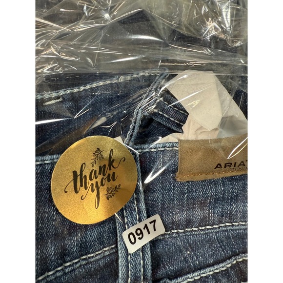 Ariat Womens Denim Trousers Blue Wash Embroidered Pockets Size 31S Bootcut 32X30 - Picture 17 of 17